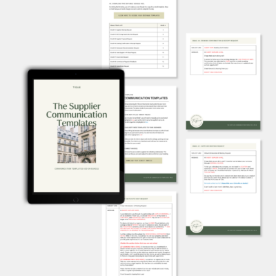 Supplier Communication Templates - Agency