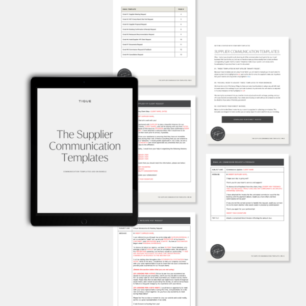 Supplier Communication Templates