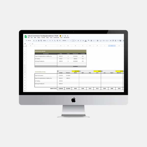 Sales & Commission Tracking Spreadsheet